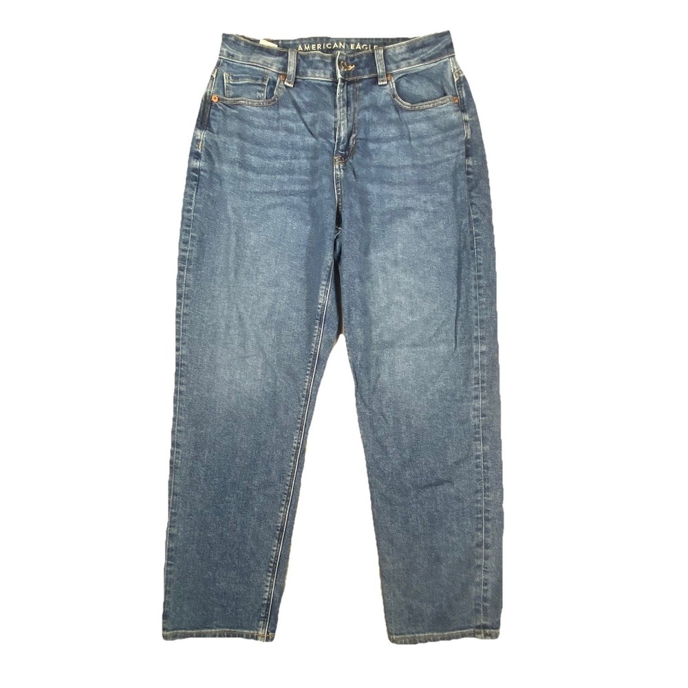 American Eagle Mom Jean 4 Stretch Crop Ankle Denim Mid Rise Trendy Y2K Summer